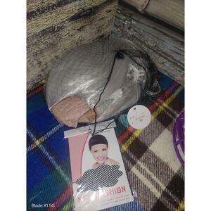 Balding Short Silver Gray Wig and Wig Cap